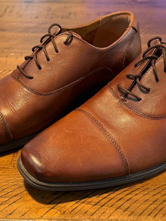 Florsheim Brown Leather Cap Toe Oxfords Mens 11 Classic Dress Shoes main image 4